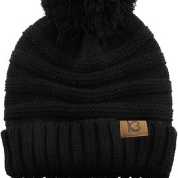 Chunk Pom Pom Cable Knit Ribbed Beanie - Picture 5 of 16